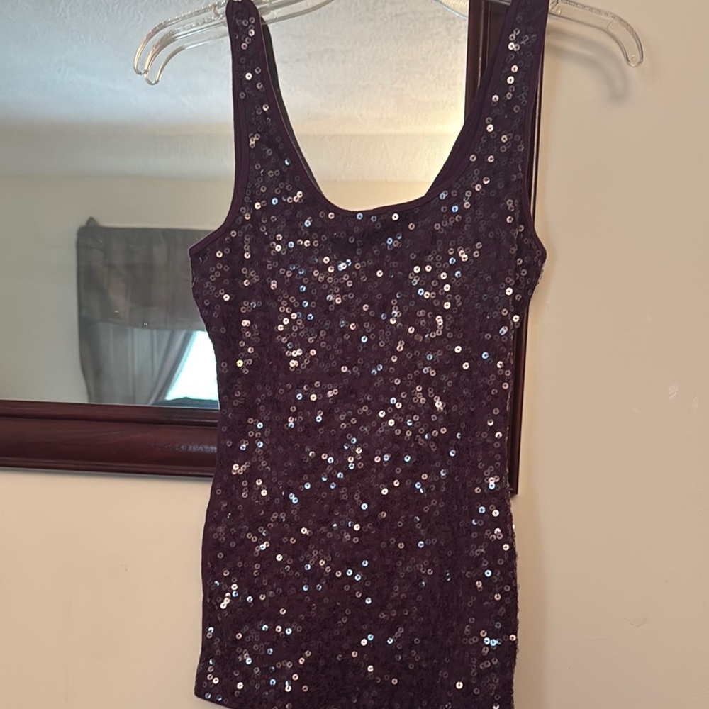Purple Sequin Tank Top